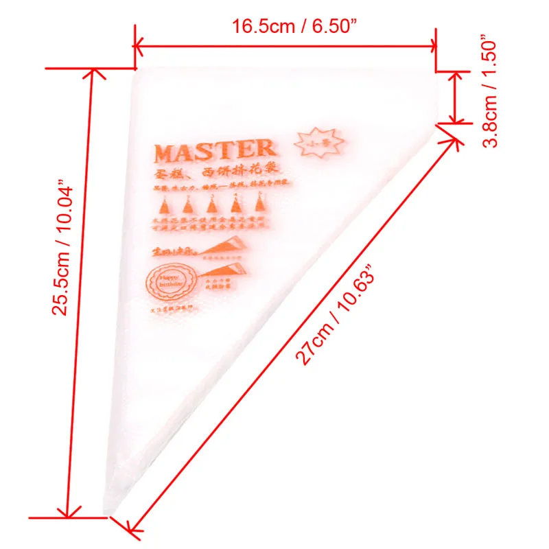 100Pcs/Bag Disposable Red Decorating Bag Multi-function DIY Cream Gummy Dessert Baking Wedding Cake Manual Decoration Tool Hot | Дом и сад