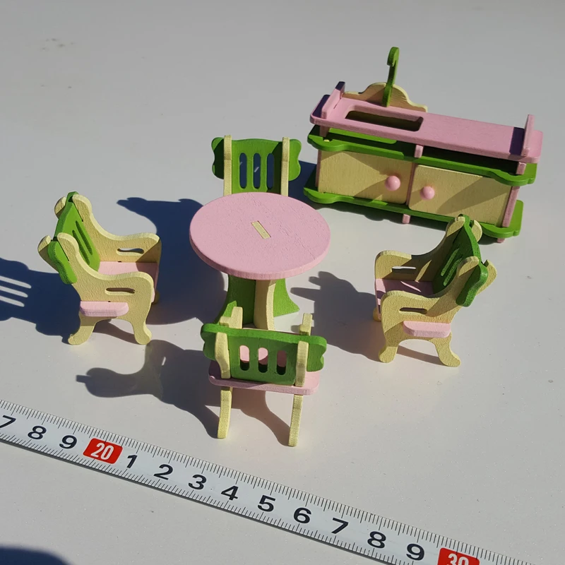 W002 новый детский подарок детская деревянная игрушка мебель кукольный дом Набор