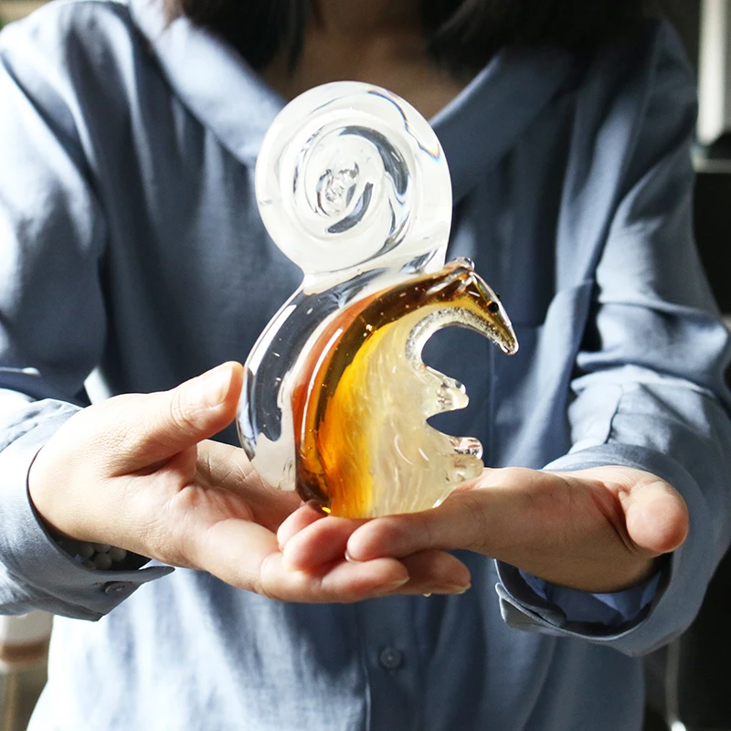 H&ampD Handcrafted Art Glass Figures of Animals - squirrel Figurine Crystal Ornaments for Home Office Craft Gifts | Дом и сад
