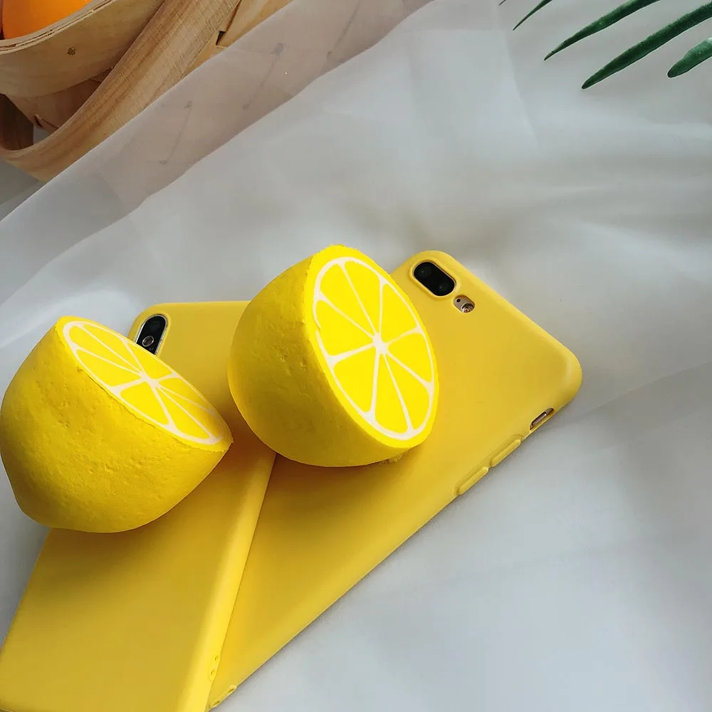 3D фрукты Лето лимон Мягкий ТПУ силиконовый чехол для iPhone 8 7 Чехол 6 6s Plus Полная