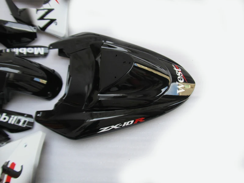 Высококачественные обтекатели для кузова Kawasaki Ninja ZX 10R 04 05 ZX10R черный белый