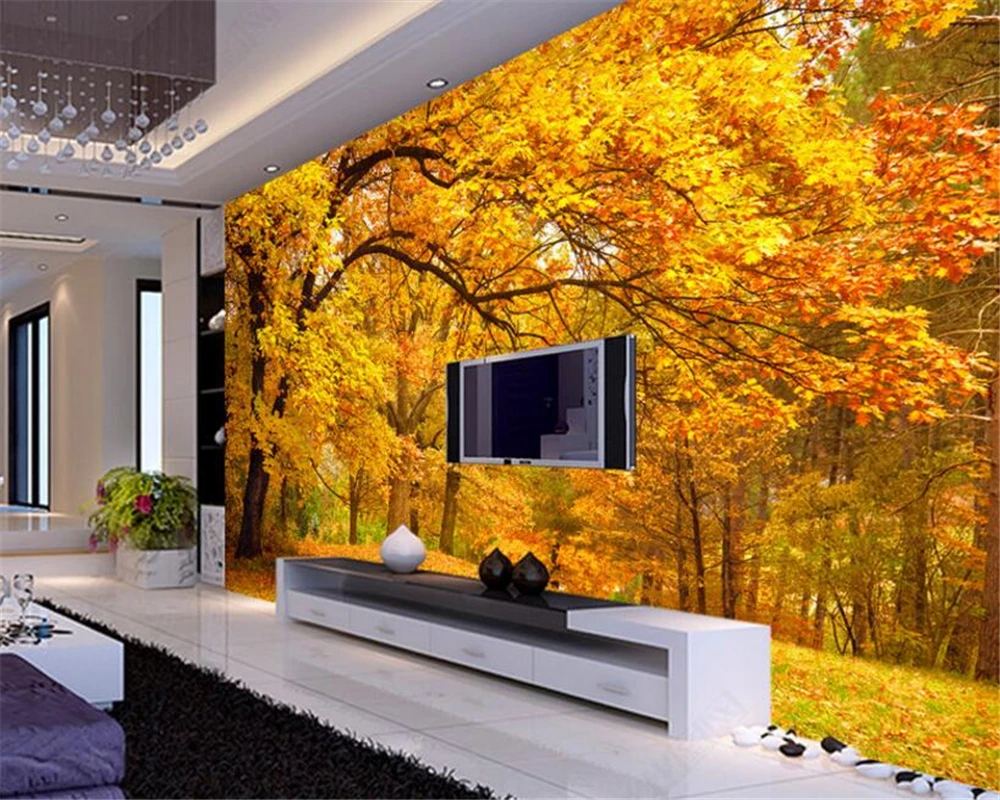 3D обои для гостиной диван с золотой авеню ТВ декоративные стен 3 d фотообои|painting