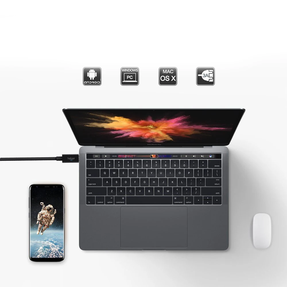 PowerLine USB-C для USB-C 2,0 Кабель 1,8 для устройств usb type-C, включая Galaxy S8, S8+, Google Pixel, Nexus 6 P, huawei Matebo