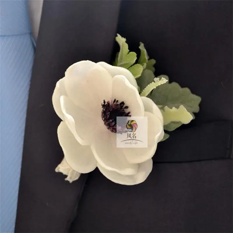 Белый цвет лучший мужчина свадебная бутоньерка для жениха крестного отца брошь