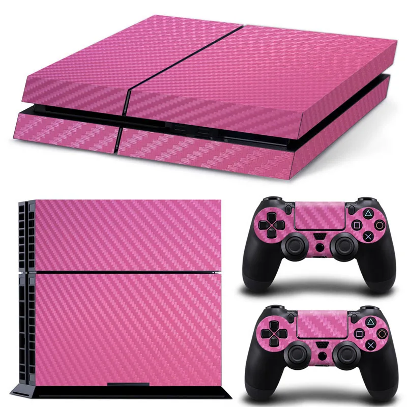 Наклейка из углеродного волокна Виниловая наклейка для Sony PS4 консоль + 2