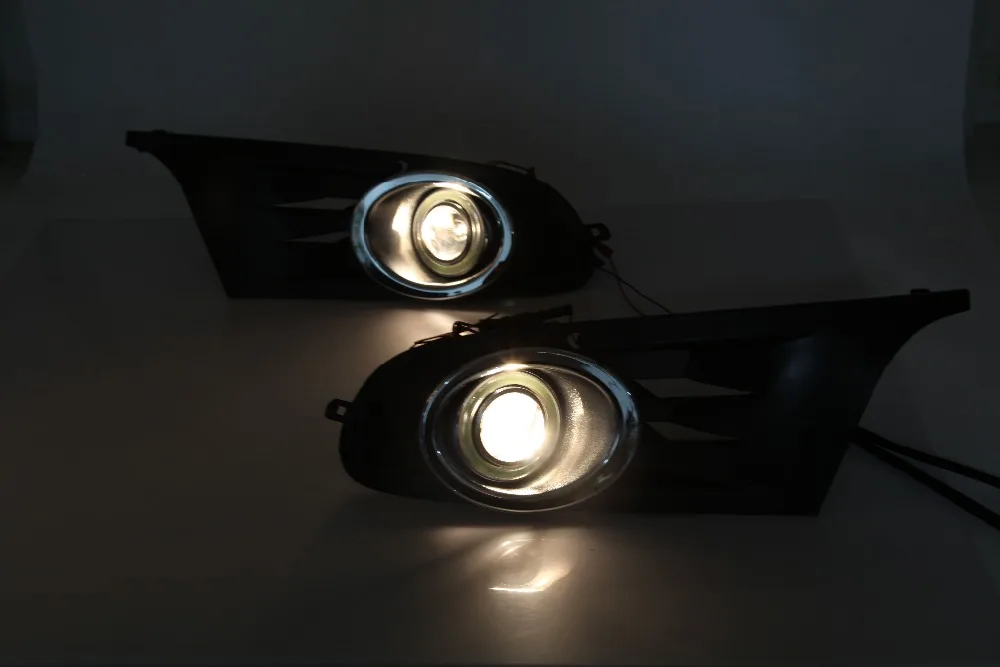 EOsuns инновационный COB angel eye Светодиодный дневной ходовой светильник DRL+ галогенная противотуманная фара+ объектив проектора для volkswagen VW golf 6 MK6
