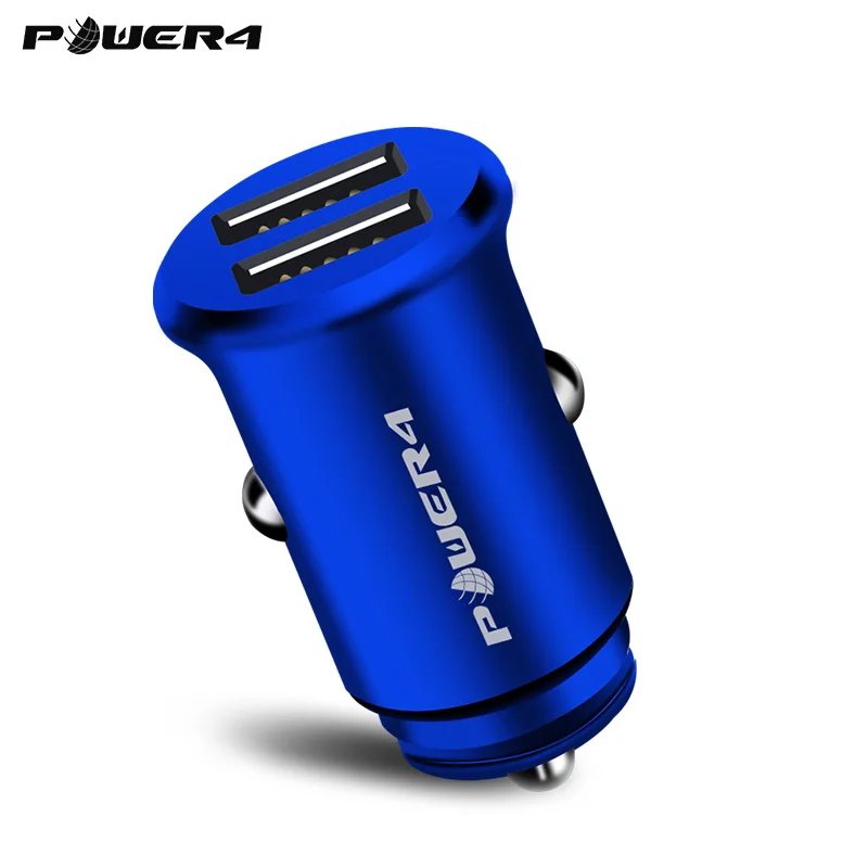 Power4, 4.8A, супер быстрое автомобильное зарядное устройство для телефона, наушники, mp3-плеер, зарядка, смарт, двойной USB, автомобильное зарядное устройство для samsung S8 S9 - Тип штекера: Blue