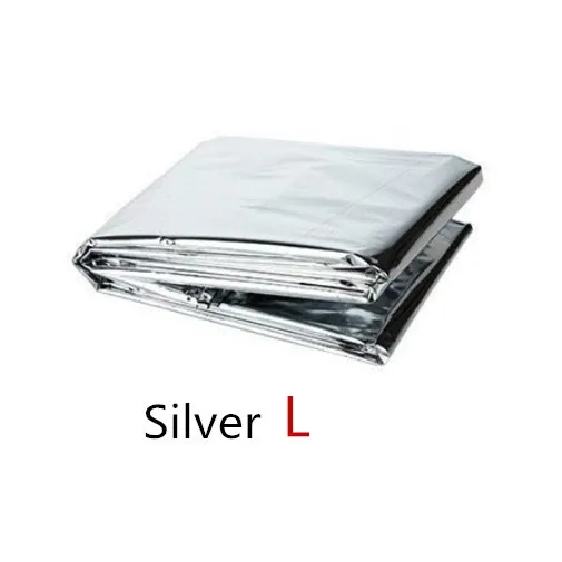 Silver L Спасательное Emergent одеяло для выживания, термальная аптечка, лечебный лагерь, теплое тепло, сухое, сохраняющее фольгу одеяло, инструмент для улицы 160x210 см - Цвет: Silver L