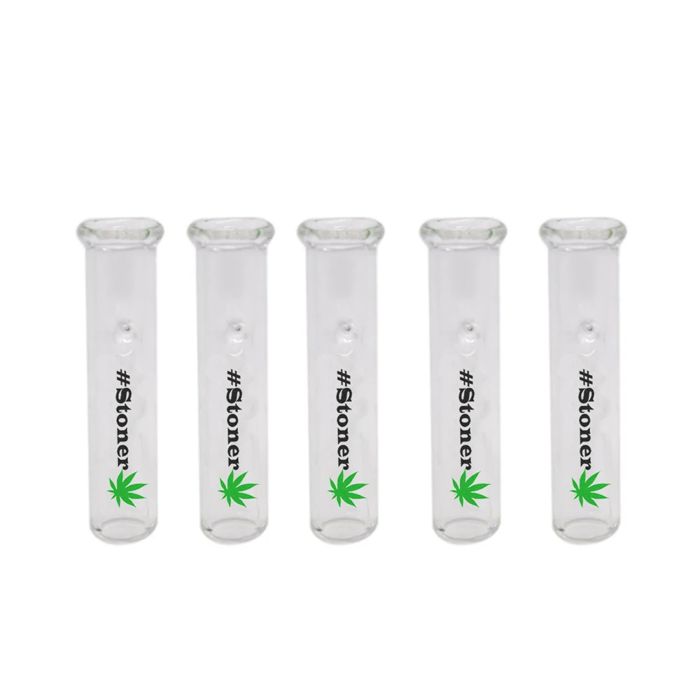 AC001-Y-T-Stoner(5) 5PCS Cone Smoking Mouth-tips Glass Reusable Filter Tips Mouth-tips Glass Cone Artist Mouth Tips - Цвет: AC001-Y-T-Stoner(5)