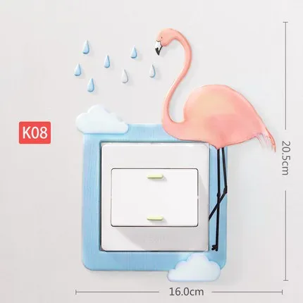 K08 Nordic INS self-клеящийся переключатель защитный чехол гостиная 3D трехмерной простой современный мягкий светящийся в темноте украшение для розетки - Цвет: K08
