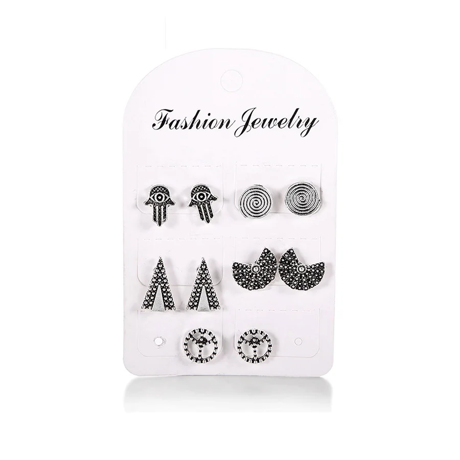 RAVINOUR Pendientes Mujer Moda панковские серьги-гвоздики набор Этнические геометрические