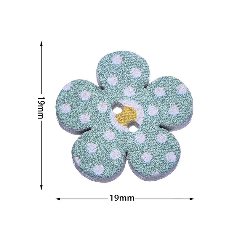 50 шт. пуговицы в форме цветка для украшения дома деревянные скрапбукинга 2
