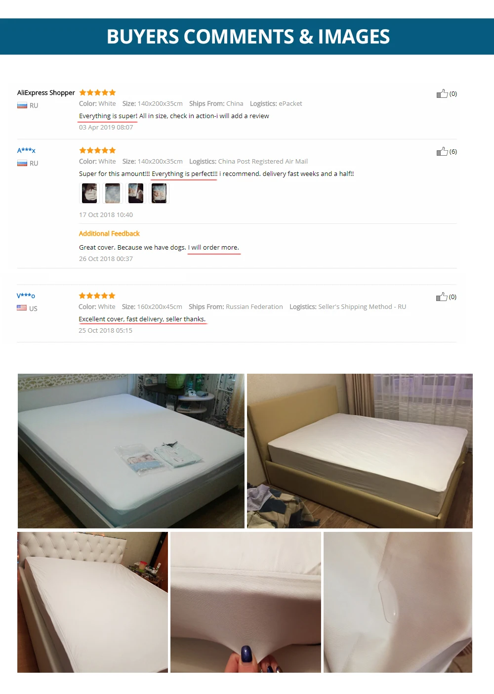Waterproof Mattress Protector Queen Mattress Cover Twin Breathable Hypoallergenic Smooth Fabric Fitted Sheet with Elastic Band