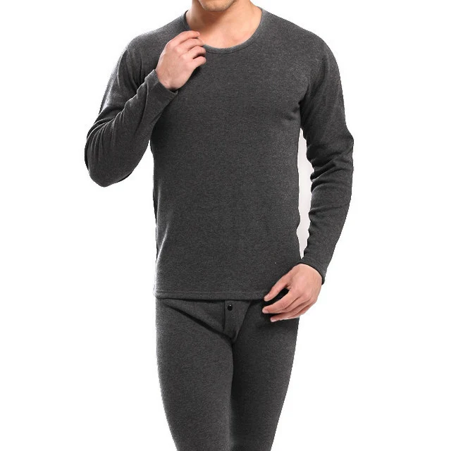 dark gray 02 Утолщенное термобелье, мужские кальсоны, мужское зимнее нижнее белье, мужское термобелье, комплекты теплого нижнего белья размера плюс M-XXXL - Цвет: dark gray 02