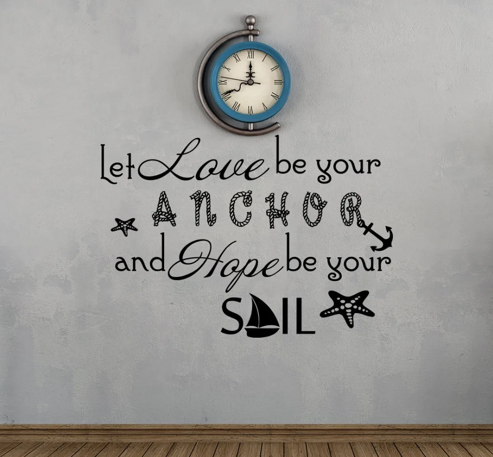 Цитата Настенная Наклейка Let Love Be Your Anchor Family виниловые Стикеры высказывания