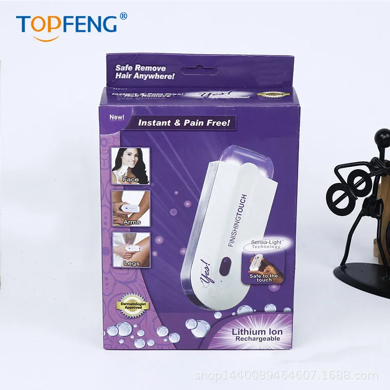 TopFeng USB Перезаряжаемый эпилятор, отделочный сенсорный эпилятор для удаления волос, лазерный датчик, светильник, безопасная бритва для волос на лице и теле