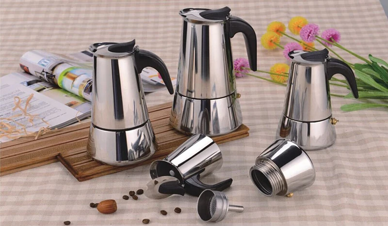 Нержавеющая сталь Италия Кофе Moka Глиняный Чайник для чая бытовой эспрессо Кофе Maker Machine аксессуары для 2-12 чашек Кухня