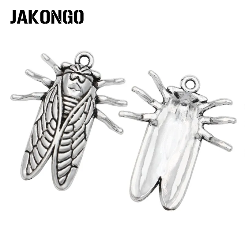 JAKONGO антикварные посеребренные Подвески цикады для изготовления ювелирных
