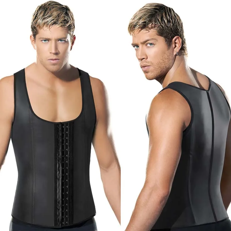 

Latex Waist Trainer Corset Men's Slimming Bodyshaper Fajas Para Hombre Men Girdle New Ultra Sweat Reversible Neoprene Vest