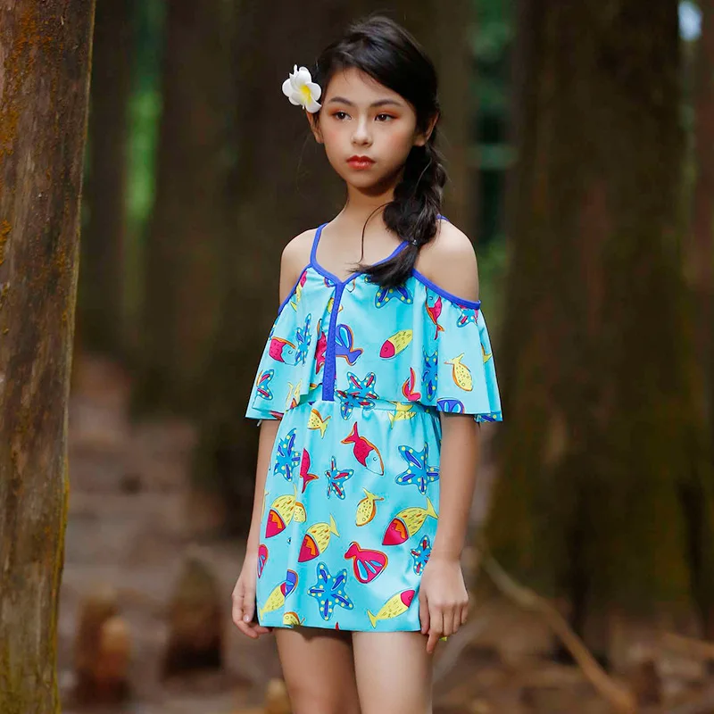 Комплект бикини с персонажами мультфильма для маленьких девочек цельный