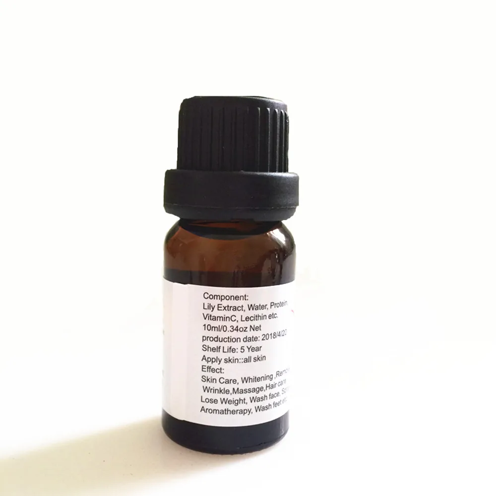 10ML/Pcs Lily Skin Whitening Contractive Pore Pimples Essential Oils