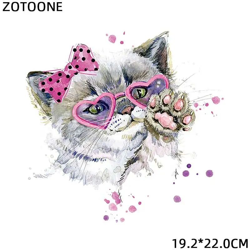 3 ZOTOONE волк собака кошка теплопередача патчи для аппликация на одежду DIY милый набор патчей животное железо на футболке напечатано G - Цвет: 3