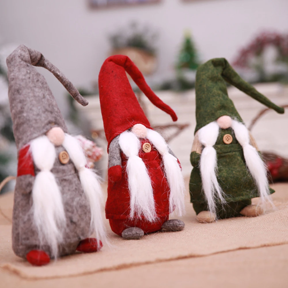 Безликие плюшевые куклы с длинной бородой и Сантой искусственный подарок для