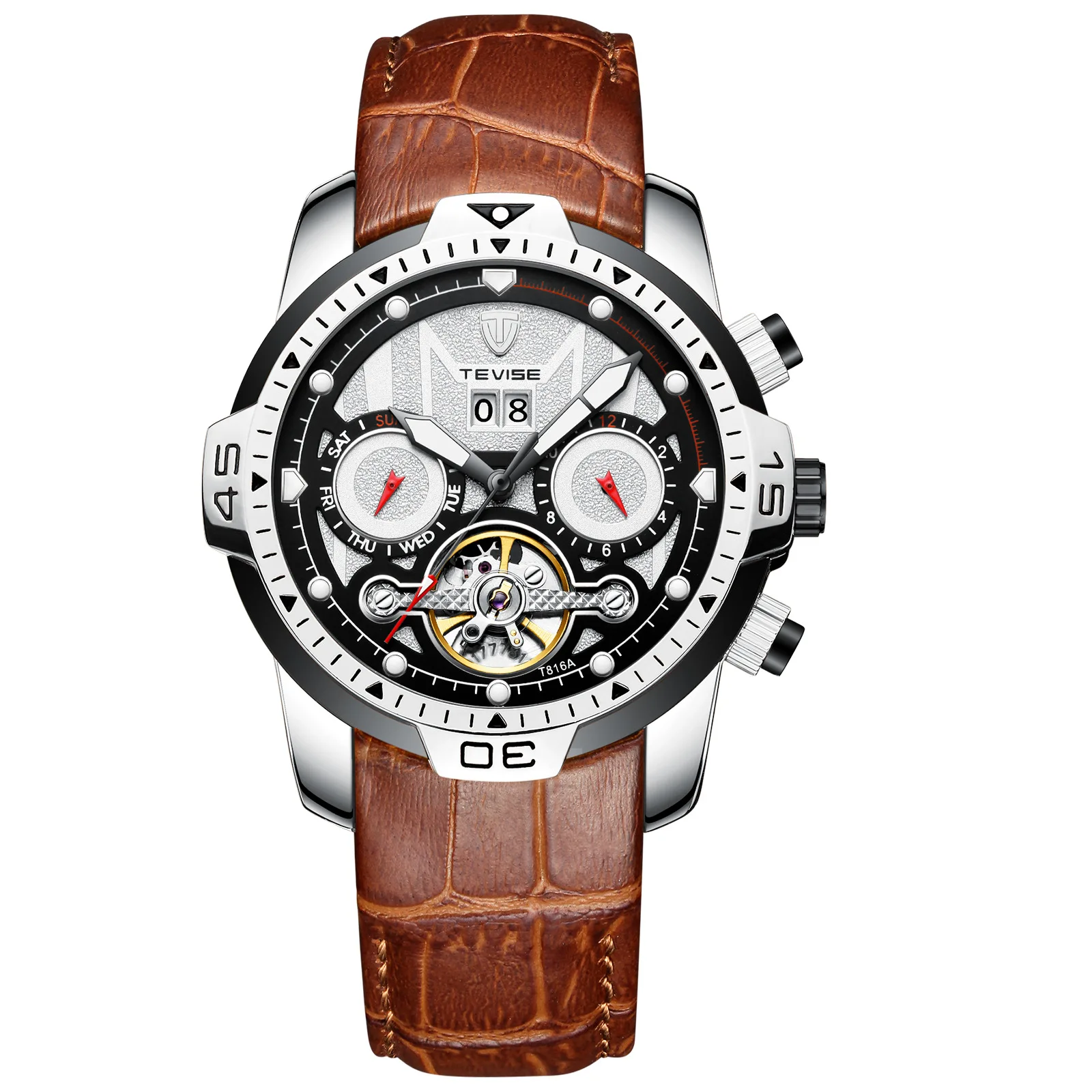 Tevise Мужские автоматические механические часы мужские роскошные золотые Tourbillon Скелет водонепроницаемые мужские наручные часы Relogio masculino