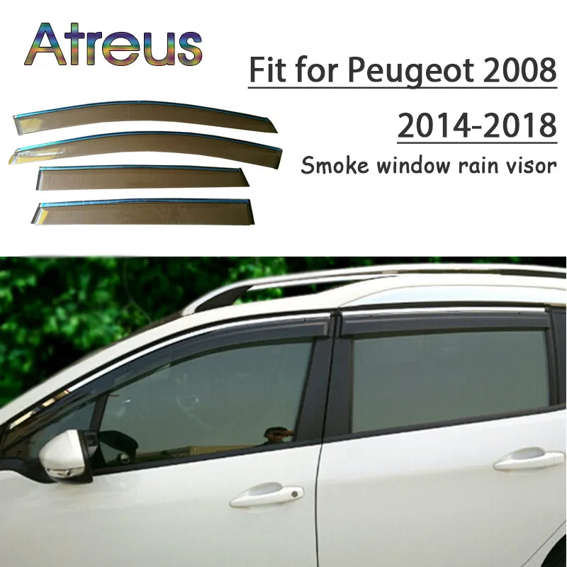 

Atreus 1 комплект ABS дождевой дым зеркальный козырек для Peugeot 2008 2014 2015 2016 2017 2018 аксессуары