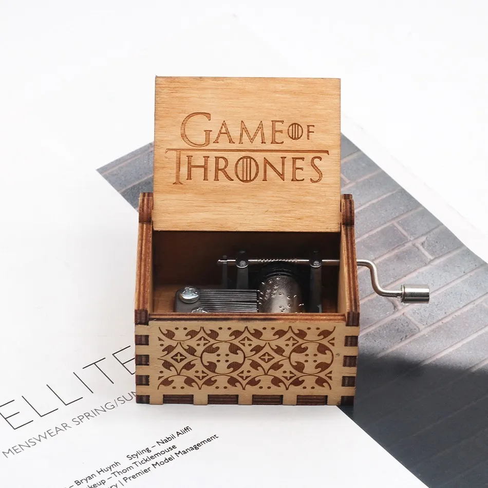 Game of Thrones Музыкальная шкатулка из дерева, замок королевы в небе, музыкальная шкатулка из Звездных войн, Рождественский подарок на день рождения - Цвет: Game of Thrones