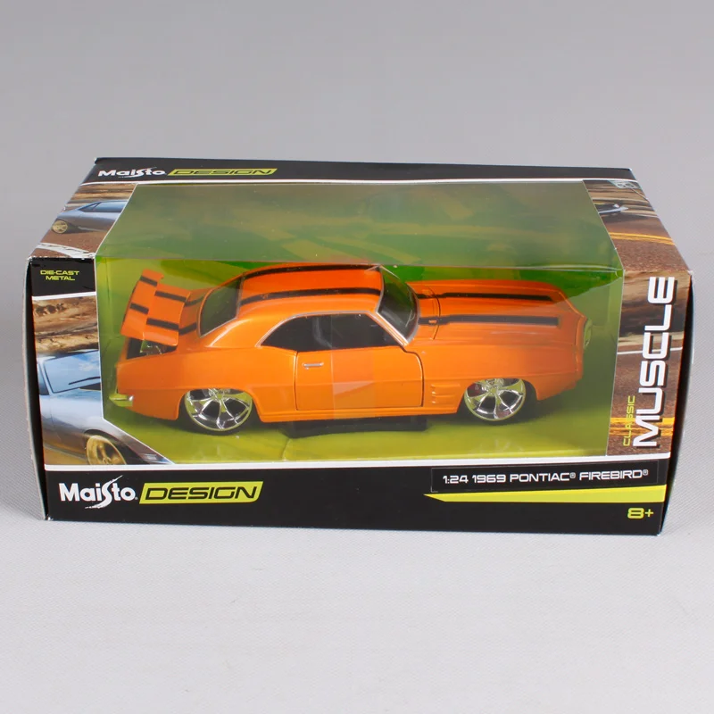 Maisto 1:24 1969 PONTIAC FIREBIRD литая модель автомобиля игрушка новинка в коробке бесплатная