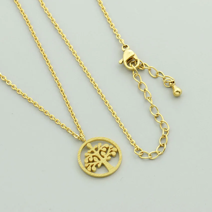 DIANSHANGKAITUOZHE Natural Style Exquisite Hollow Discs Necklace Tree Of Life Pendant Peace Jewelry Women Leisure Party | Украшения и