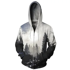 Cloudstyle 2021 3D Толстовка с капюшоном на молнии, мужская толстовка с 3D принтом леса, толстовка с длинными рукавами, верхняя одежда, большие размеры, спортивные костюмы, шапка, куртка