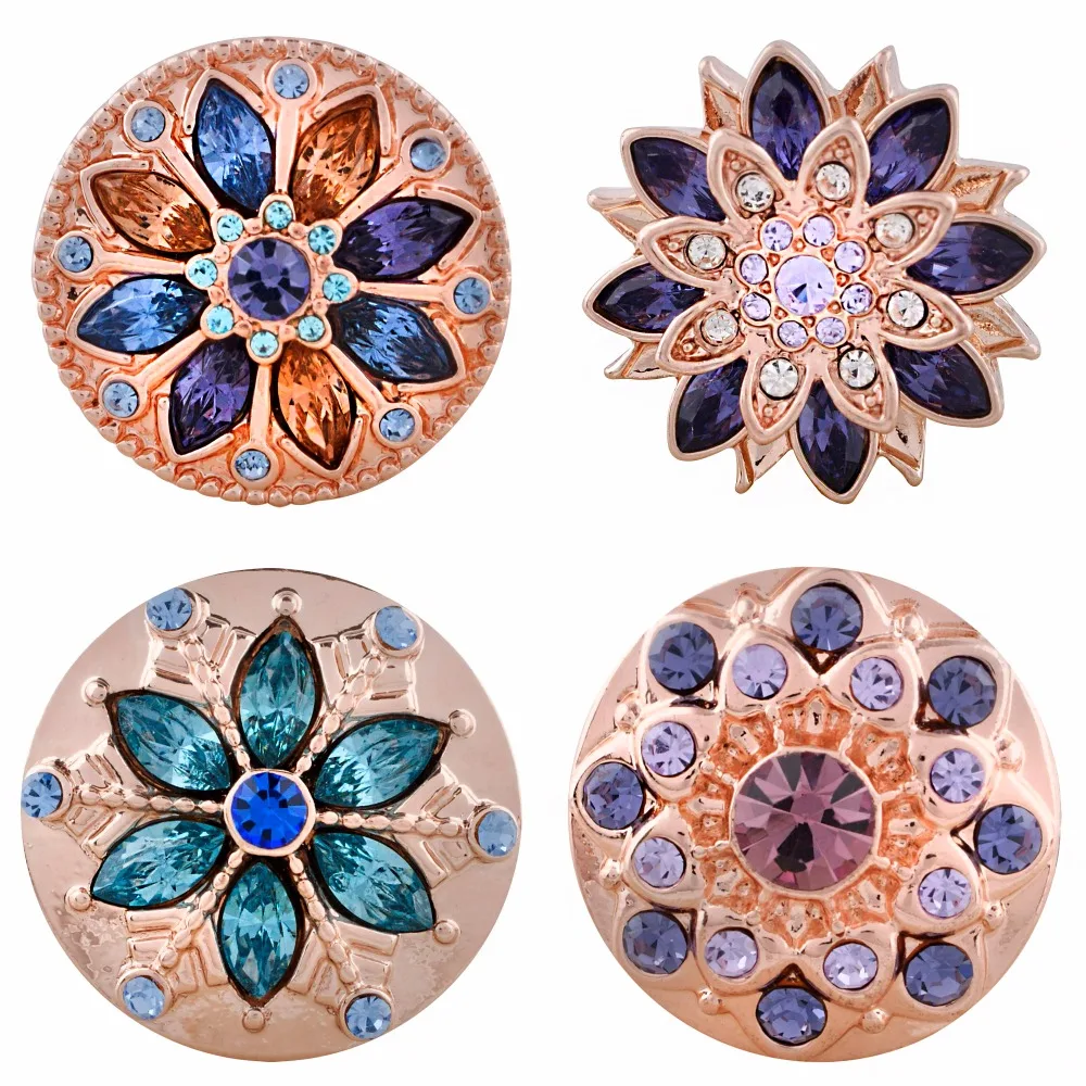 Top Quality Rose Gold Snaps jewelry 18mm Snap Button Fit Choker Buttons Watch Bracelets for women Jewelry | Украшения и