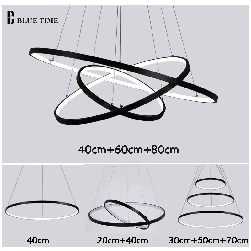 Черный и белый современный светодиодный подвесной светильник для гостиной