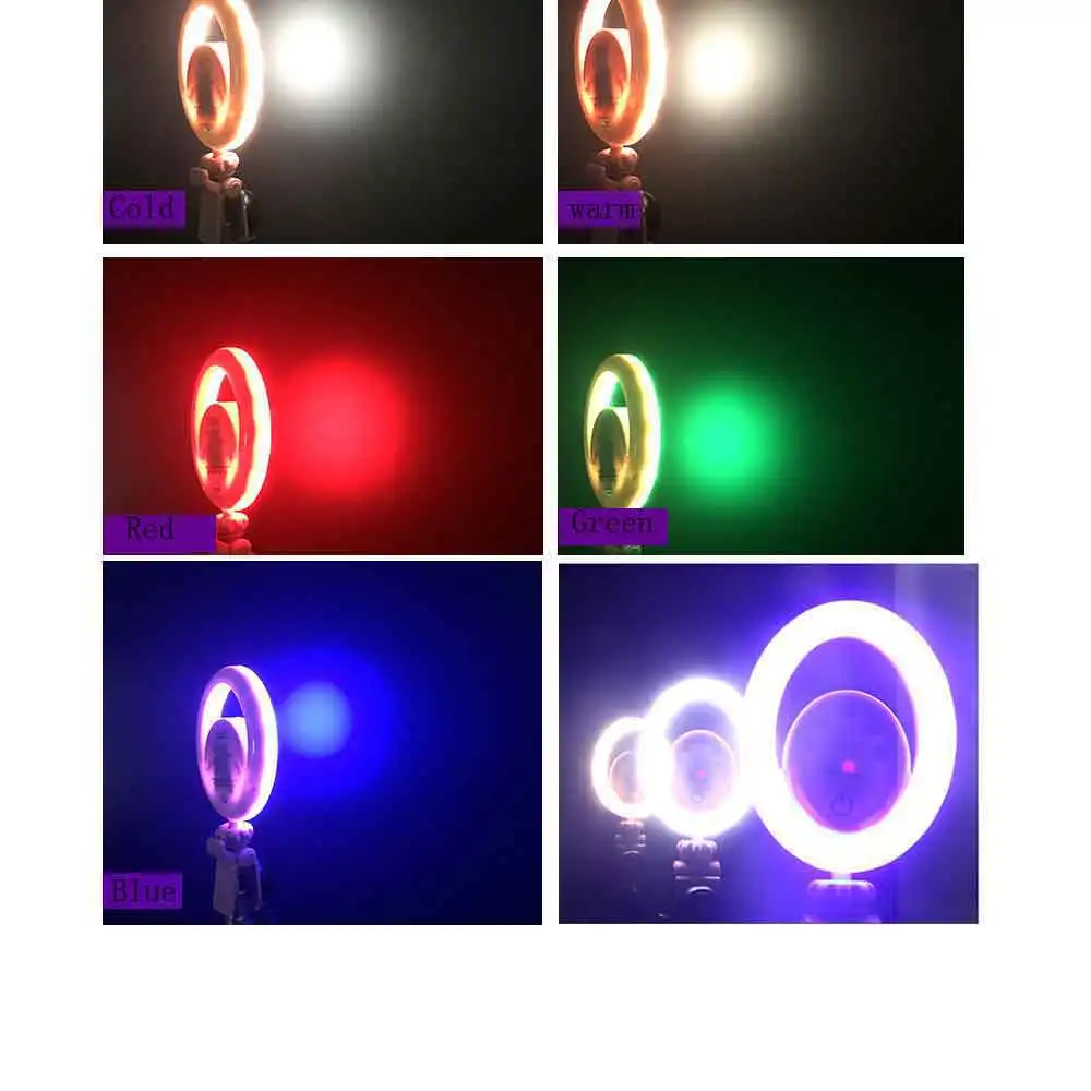 Кольцевой светодиодный светильник Yidoblo лампа RGB для селфи с широкоугольным