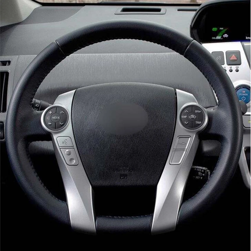 Handseying DIY черная крышка рулевого колеса автомобиля из натуральной кожи для Toyota Prius