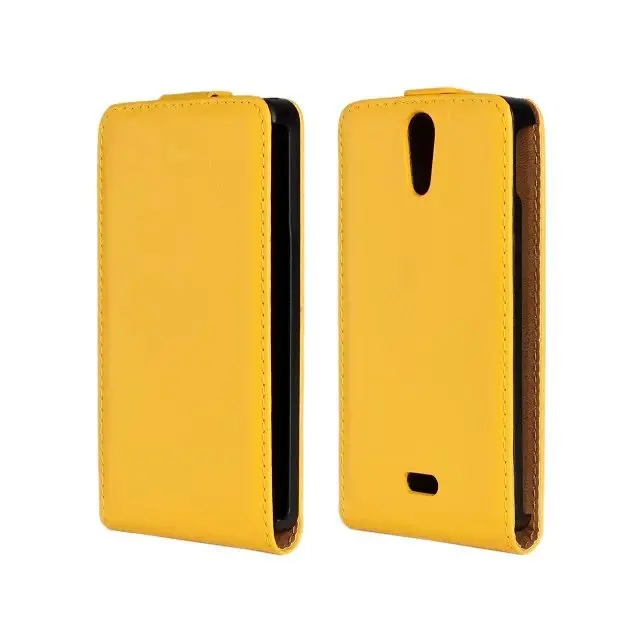 Чехол для sony Xperia V Lt25i/SP C5302 C5303 C5306 M35C M35h чехол из натуральной кожи Черный чехол s Чехол для мобильного телефона - Цвет: Yellow