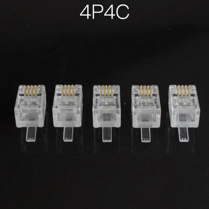 4 контактный модульный разъем 4P4C с контактами и разъемом RJ11 50 шт.|connector rj11|connector