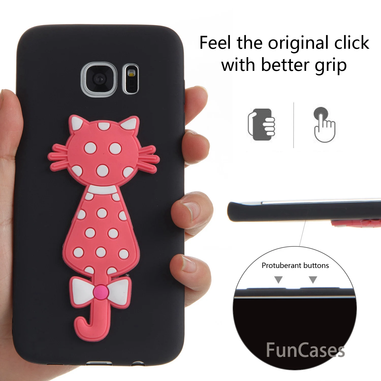 Мультфильм Cat Чехол СПС Hoesjes samsung S7 край мягкий силиконовый чехол на заднюю панель
