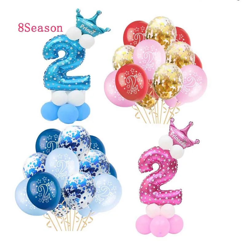 8 сезон 2 день рождения синие розовые латексные буквы воздушные шары BabyShower