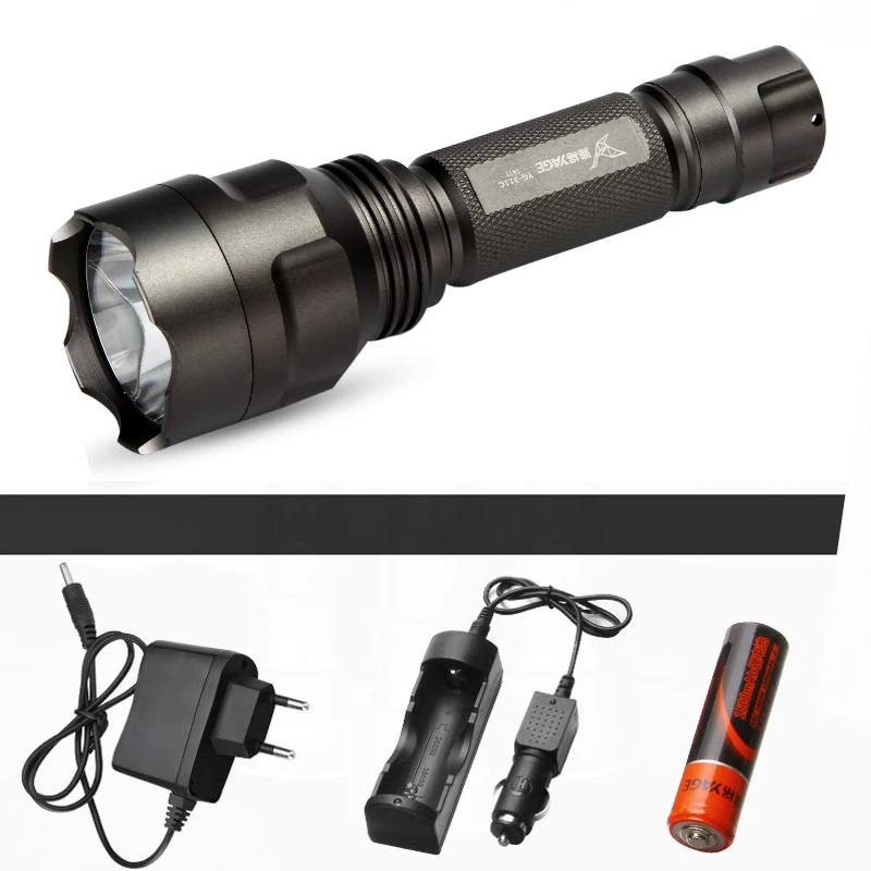 YAGE CREE XP-E Тактический 300 М-500 М cree led Фонарик cree LED Фонарик Факел свет для 1 xRechargeable 18650 lanterna - Испускаемый цвет: White