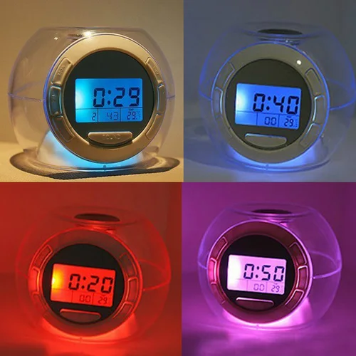 LED Цвет изменение светло-Природа звука будильник Календари Повтор Температура |