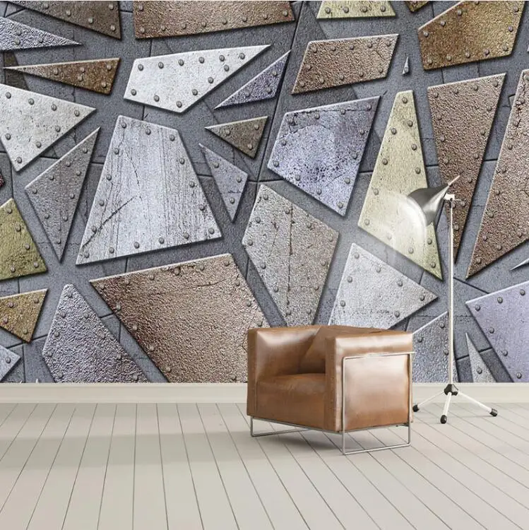 Настенные 3D-обои на заказ современная абстрактная имитация металла