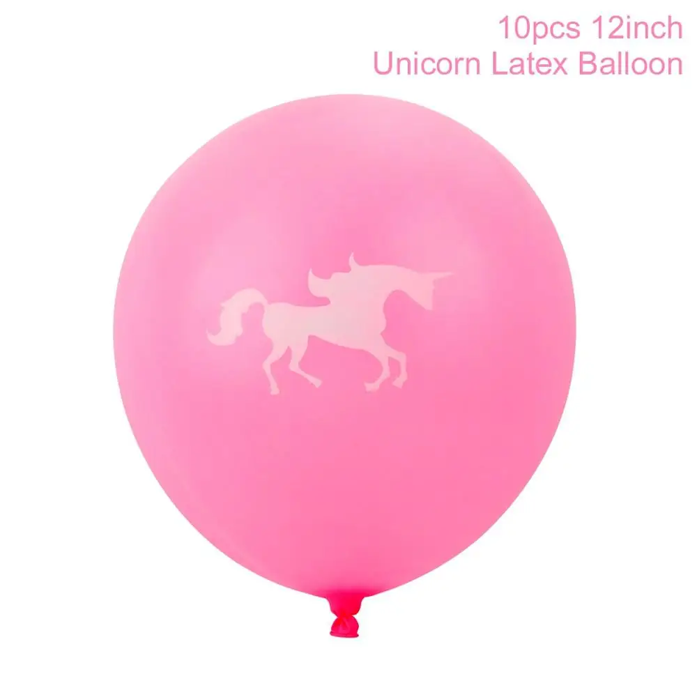 Diamond Pink QIFU 12 дюймов 10 шт Единорог воздушные шары Единорог День рождения воздушные шары розовый белый с днем рождения украшения Детские латексные шары - Цвет: Diamond Pink