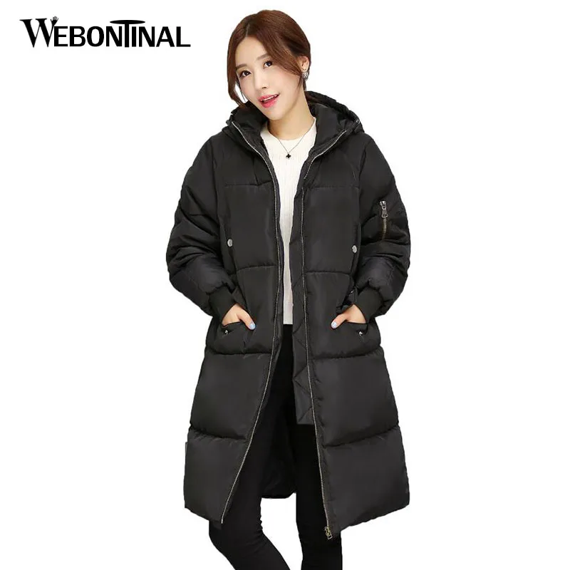 Winter Loose Parka Women Jacket Coat X-Long Warm Padded Quilted Parkas wadded Windbreaker hooded jacket Female EV125 | Женская одежда