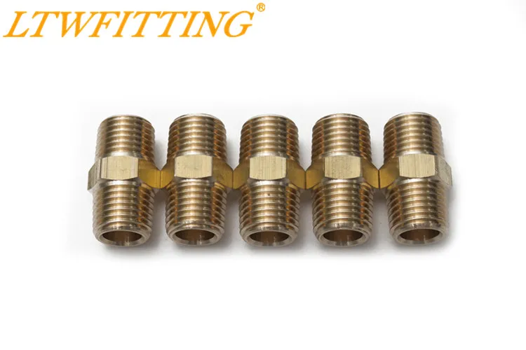 LTWFITTING Латунная Труба шестигранный штуцер для сосков 1/4 дюйма Мужской NPT воздуха