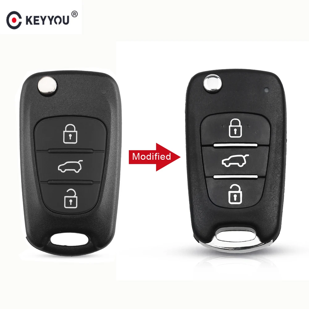 For Hyundai KEYYOU 3 кнопки Filp модифицированный пульт дистанционного управления автомобильный ключ чехол Брелок для hyundai I30 IX35 Avante для Kia K2 K5 Sorento Sportage - Цвет: For Hyundai