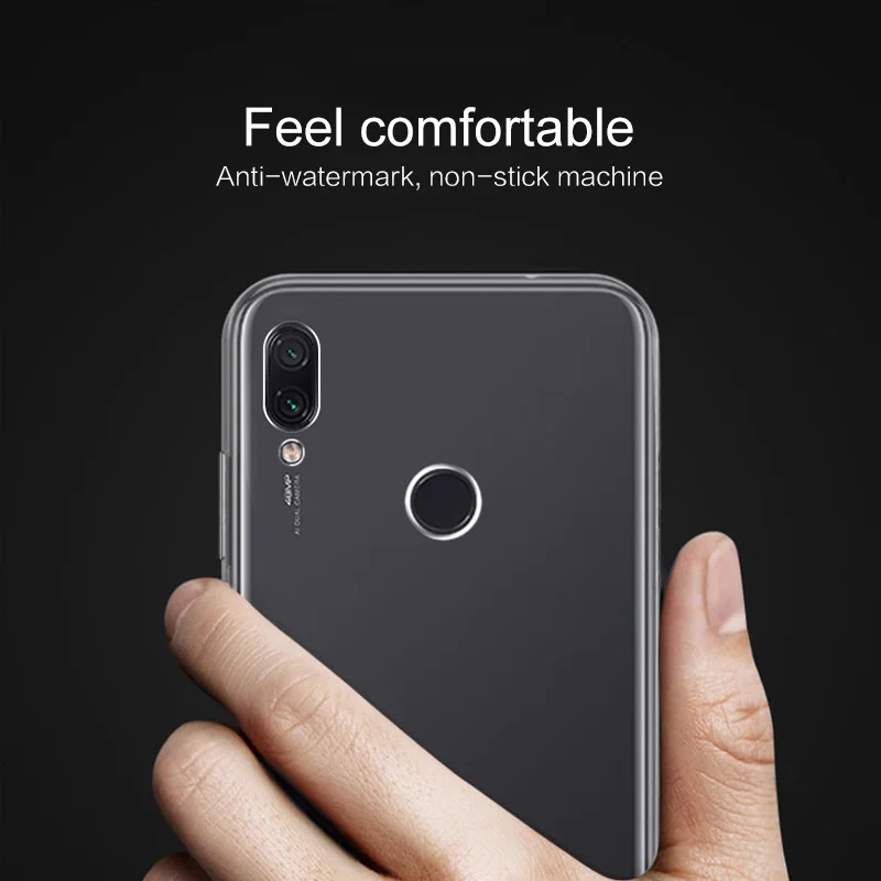 Для Xiaomi Redmi Note 7 Чехол Силиконовый противоударный Pro прозрачный защитный чехол Xiomi