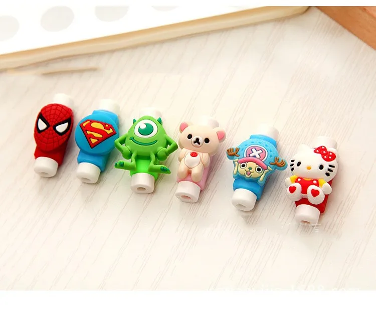 100 шт прекрасный мультфильм USB зарядное устройство кабель протектор для кабеля наушников для iphone 5 5s 6 7 кабель для наушников защита